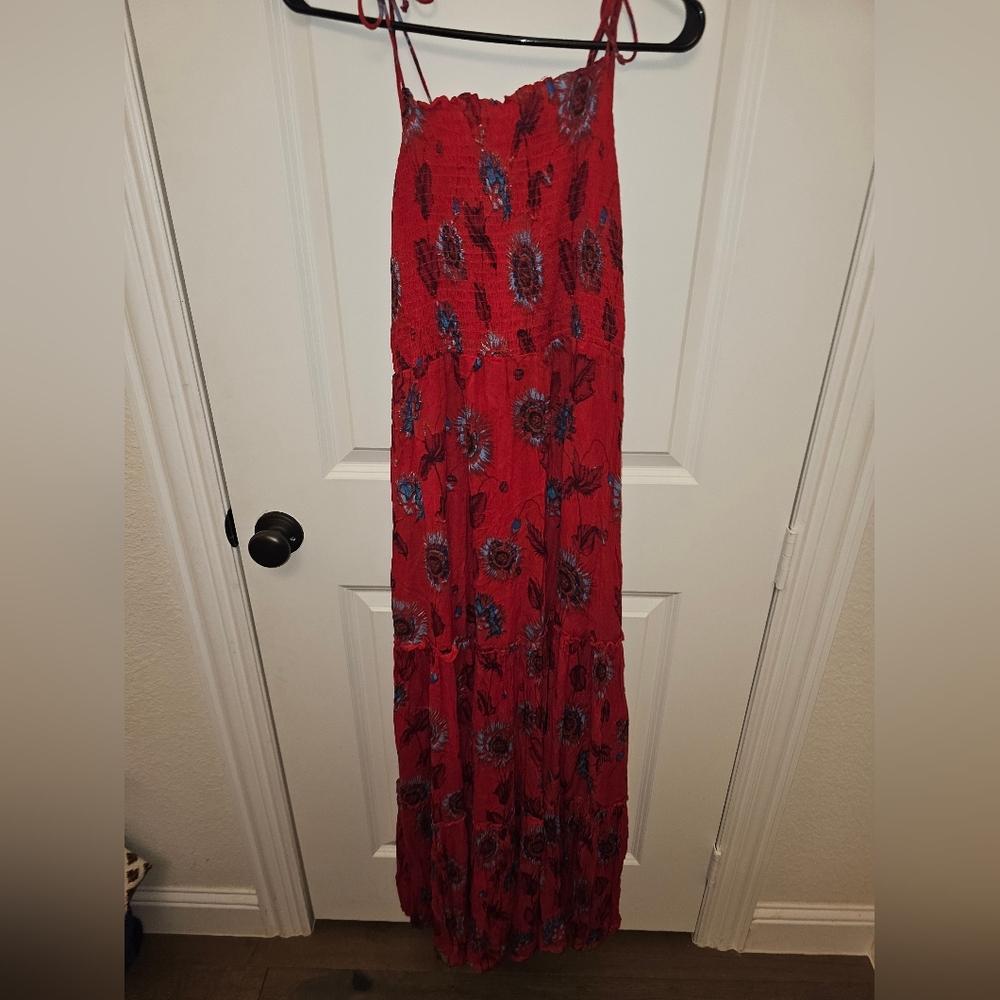 Red Floral Maxi Dress